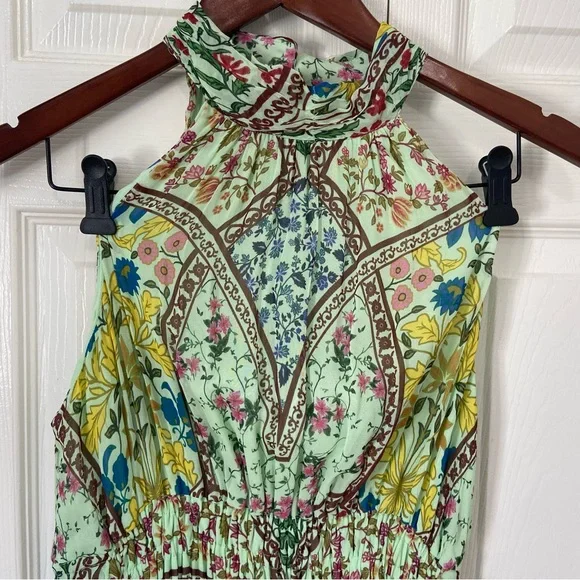 Anthropologie The Somerset Floral Print Boho Tiered Halter Maxi Dress Small - Picture 6 of 11